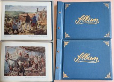 ARTA PROLETARĂ ROM&Acirc;NEASCĂ - 2 albume mari x 44 file, anii 50, cu 88 ilustratii propaganda