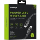 Innostyle Powerflex Usb-C Cablu De &Icirc;ncărcare Rapidă Pentru Iphone Samsung 3A 60W Kevlar 60W 2M Negru