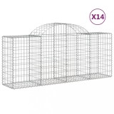 Cumpara ieftin Cosuri gabion arcuite 14 buc, 200x50x80/100 cm, fier galvanizat