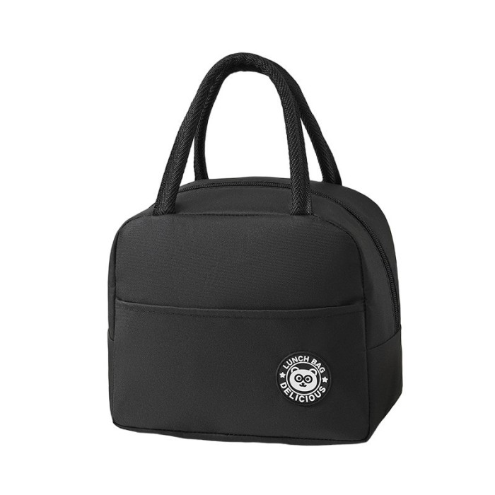 Geanta termica pentru pranz, flippy, multifunctionala, compartimentata, impermeabila, cu manere, buzunar exterior, 22x14x19 cm, negru