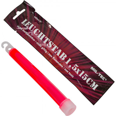 Baton Luminos LEUCHTSTAB 1,5x15cm Rosu Mil-Tec foto