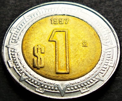 Moneda bimetal 1 NUEVO PESO - MEXIC, anul 1997 * cod 2461 B = UNC foto