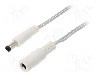 Cablu alimentare DC, DC 5,5/2,5 mufa, DC 5,5/2,5 soclu, transparent, 5m, BQ CABLE - DC.EXT.8610.0500