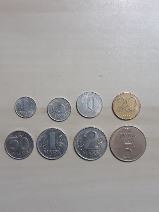 [23] Lot 8 monede fosta DDR, 1963 - 1982, VF/XF, Pffennig/Mark.