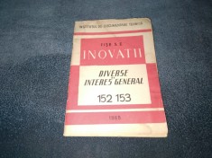 FISE DE INOVATII DIVERSE DE INTERES GENERAL 152 153 1965 foto
