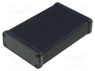 Carcasă HAMMOND aluminiu neagră 1455 X: 78mm Y: 120mm Z: 27mm foto