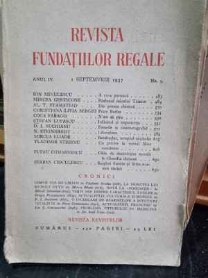 Revista Fundatiilor Regale - Anul IV 1 Septembrie 1937 Nr. 9, cu un articol de Mircea Eliade Barabudur, templul simbolic foto