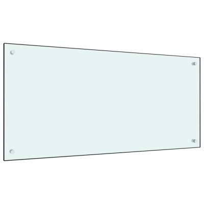 vidaXL Panou antistropi de bucătărie, alb, 100x50 cm sticlă securizată 249461 foto