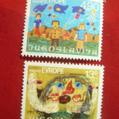 Serie Yugoslavia 1980 -Desene Copii - Prietenii Europei , 2 val.