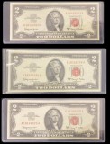 $2 Dollars 1963A United States Note Red Seal CH/GEM UNC Consecutive