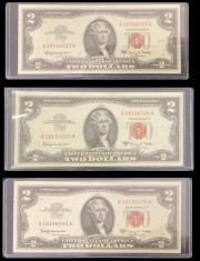 $2 Dollars 1963A United States Note Red Seal CH/GEM UNC Consecutive foto