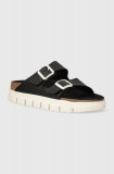 Birkenstock papuci BIRKENSTOCK X PAPILLIO Arizona Chunky femei, culoarea negru, 1025304