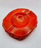 Scrumieră mare vintage din agat roșu, Retro - Boho anii '60-'70