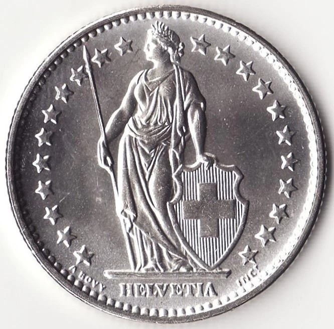 Moneda Elvetia - 2 Francs 1967 - B - Argint