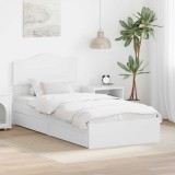 Cumpara ieftin Pat cu storage cu headboard Alb 90 x 190 cm Lemn compozit