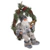 Decoratiune sarbatori tip coronita pentru usa, 36 cm, model Mos Craciun, General