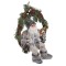 Decoratiune sarbatori tip coronita pentru usa, 36 cm, model Mos Craciun