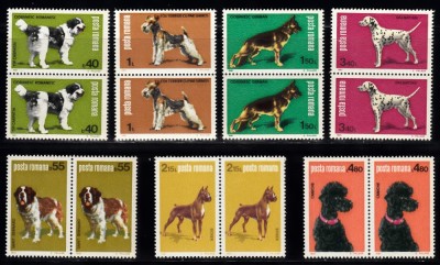 A11 TX10 7 - 1981 - Expozitia nationala canina - perechi de cate doua timbre foto
