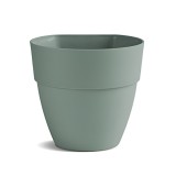 Ghiveci din plastic Gardena, pentru balustrada, interior / exterior, rotund, verde olive, 15 x 13.5 cm