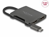 Multiplicator USB type C (DP Alt Mode) la 2 x HDMI 4K60Hz MST, Delock 87778