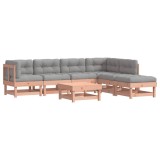 Set mobilier de gradina cu perne, 7 piese, lemn masiv douglas