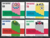 San Marino 1989 Mi 1412/15 MNH - Sport: CONS, UEFA, FIFA, tenis, F1