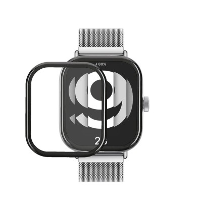 Set 2 Folii de protectie Kwmobile pentru Xiaomi Redmi Watch 4, Transparent/Negru, Polimer, KWM000025BC001C foto