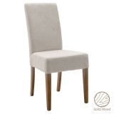 Cumpara ieftin Scaun Ditta cu material textil gri - picioare din lemn, culoarea nuc