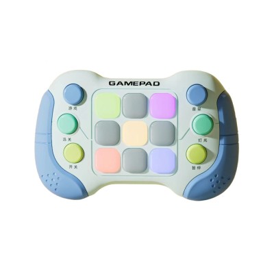 Jucarie interactiva flippy, tip consola pop it, 6 butoane functionale, 5 moduri de joc, 600 niveluri, + 3 ani, albastru/gri foto