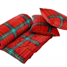 Set Alcam cocolino, 2 perne 50x70 cm si pilota matlasata 180x200 cm, Xmas Fleece