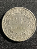 Moneda 2 franci 1968 Elvetia