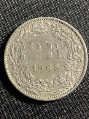 Moneda 2 franci 1968 Elvetia foto