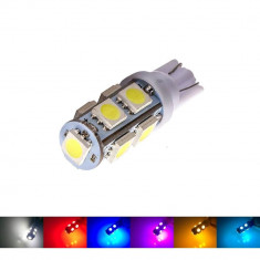 Led bec T10 W5W pozitie 9 smd 5050 culoare alb foto