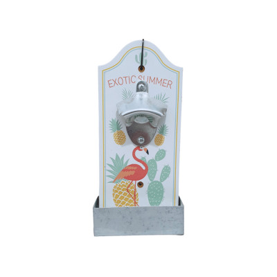 Desfacator capace perete, Pick &amp;amp;amp; Drink, multicolor, lemn si metal zincat, 24 x 11 cm, model Exotic S foto