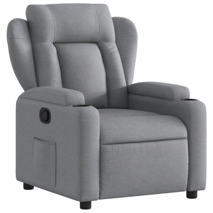 Fotoliu rabatabil gri deschis, material textil