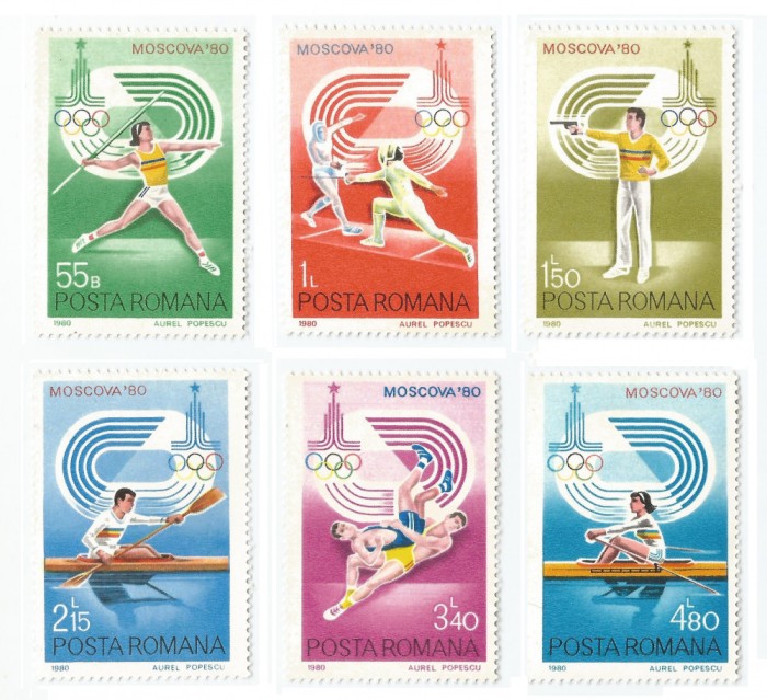 Rom&acirc;nia, LP 1011/1980, J.O. de Vară, Moscova, MNH