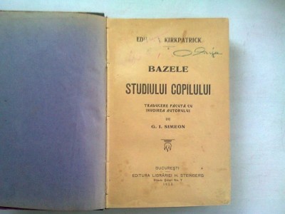 Bazele studiului copilului - Edwin A. Kirkpatrick foto