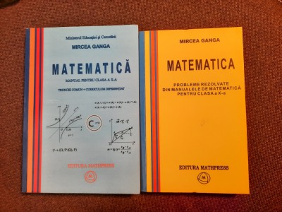 MATEMATICA MANUAL PENTRU CLASA A X A M1/PROBLEME REZOLVATE MIRCEA GANGA foto