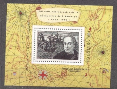 Madagascar 1991 Columbus, perf. sheet, MNH S.072 foto
