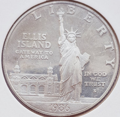 5 USA SUA Statele Unite 1 Dollar 1986 Statue of Liberty km 214 argint foto