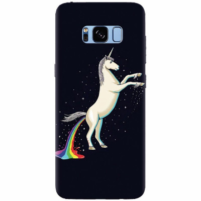 Husa silicon pentru Samsung S8 Plus, Unicorn Shitting Rainbows foto