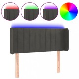 Cumpara ieftin Tablie de pat cu LED, gri inchis, 93x16x78/88 cm, catifea