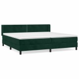 Cumpara ieftin Pat box spring cu saltea, verde inchis, 200x200 cm, catifea