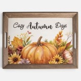 Tava Decorativa din Lemn cu Dovleci 45x34cm, CMCLASS