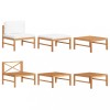 Set mobilier gradina cu perne crem, 3 piese, lemn de tec