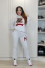 A700-2 Trening casual din 2 piese cu imprimeu pufos, S, S/M