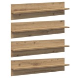 vidaXL Șemele de perete 4 pcs Stejar Artizanal 80 x 11,5 x 18 cm 886231