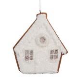 Set 2 ornamente brad Craciun Casuta Turta Dulce maro alba Xmas 9x1x10 cm