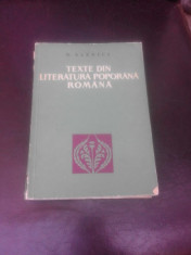 TEXTE DIN LITERATURA POPORANA ROMANA - G. ALEXICI foto