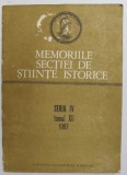 ACADEMIA ROMANA , MEMORIILE SECTIEI DE STIINTE ISTORICE , SERIA IV , TOMUL XII , 1987
